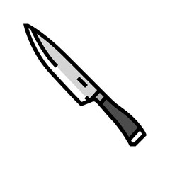 chef knife kitchen cookware color icon vector illustration