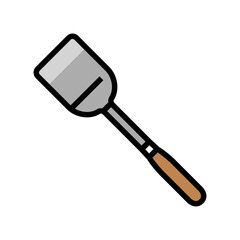 stainless steel spatula kitchen cookware color icon vector illustration