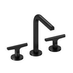 Black faucet isolated on white background. 3d render.
