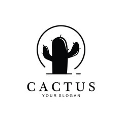 Cactus Creative Logo Template. Vector Illustration icon.