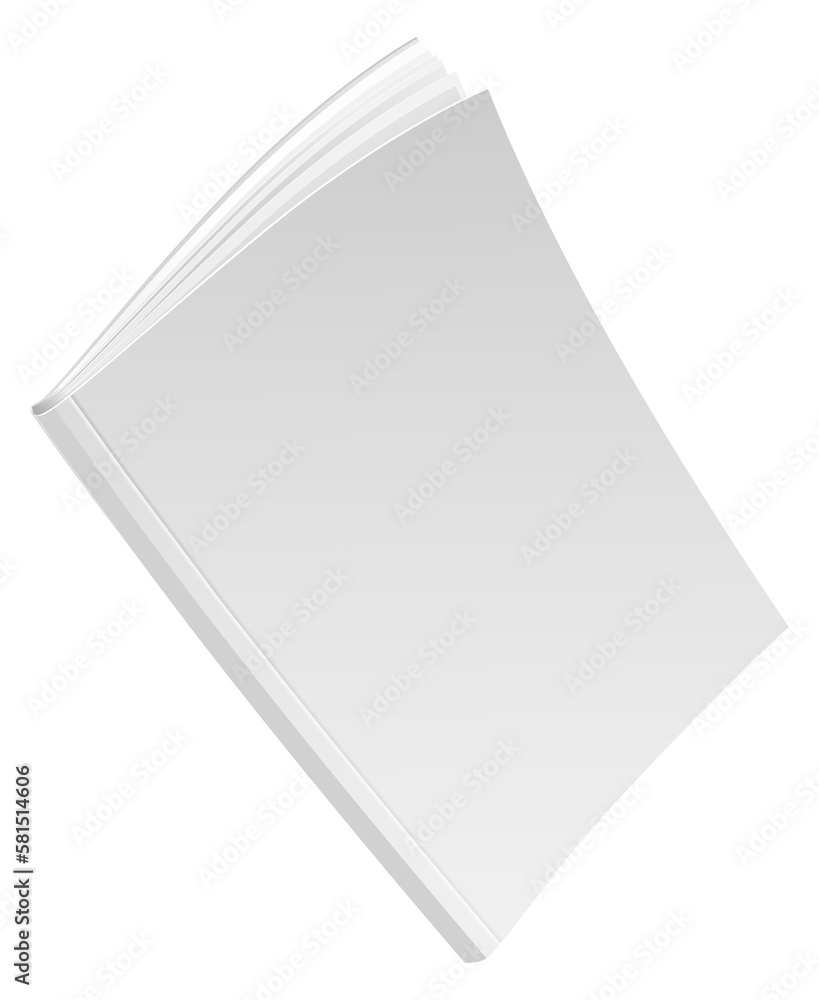 Poster Blank white brochure mockup. Realistic magazine cover