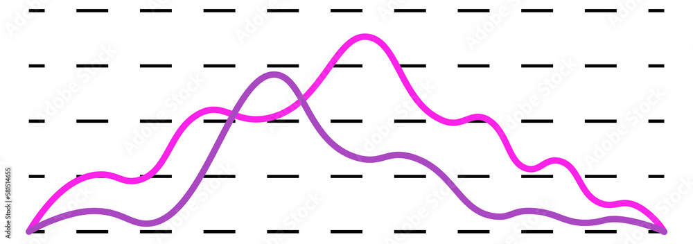 Aufkleber smooth line chart. data comparison infographic element