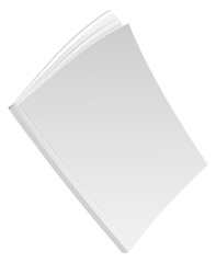 Blank white brochure mockup. Realistic magazine cover