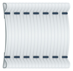 White blank cloth label with realistic stitches