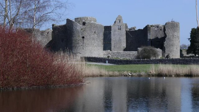 roscommon castle in ireland in winter