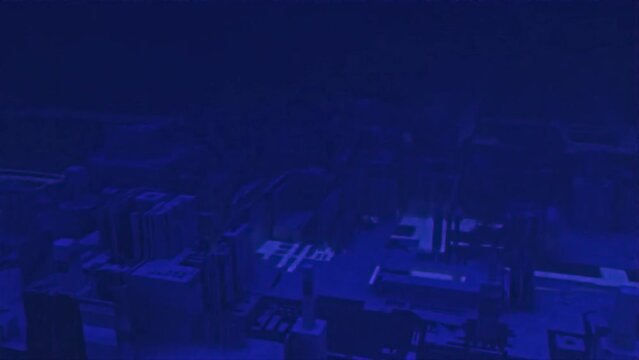 Stadt, Computer, Architektur, Stadt, Sci-Fiction, Struktur, Daten, Internet, Geb&auml;ude, Technik, System, city, Mainboard, KI, nebel, futuristisch, dunkel blau