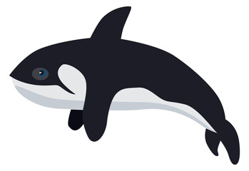 Orca icon. Underwater animal. Arctic ocean fauna