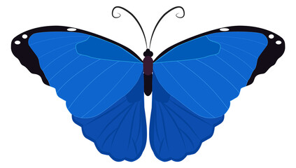 Blue butterfly icon. Night moth. Flying insect