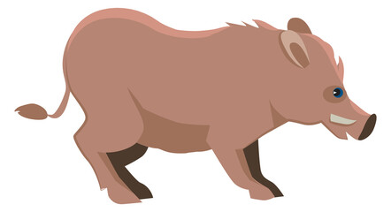 Boar icon. Wild forest swine. Funny animal