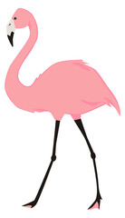 Pink flamingo icon. Romantic cute summer bird