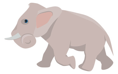 Elephant icon. Cute zoo animal. Wild fauna