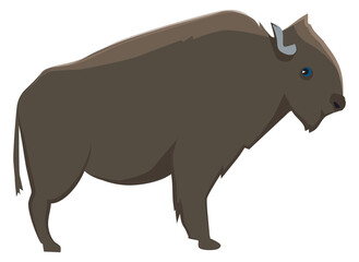Bison icon. Wild cow character. North America fauna