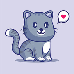 Cartoon cute cat for kids vector.