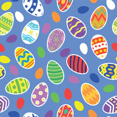Fun Pattern of Colorful Easter Eggs