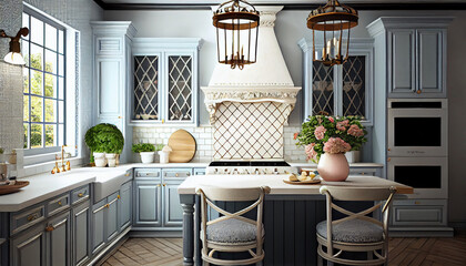 kitchen interior design, generative ai