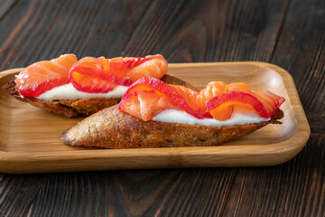 Salmon gravlax sandwich