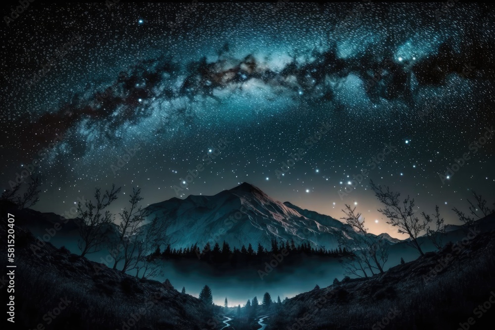 Canvas Prints Stars in the night sky. Generative AI