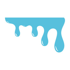 Blue paint splatter horizontal drips.