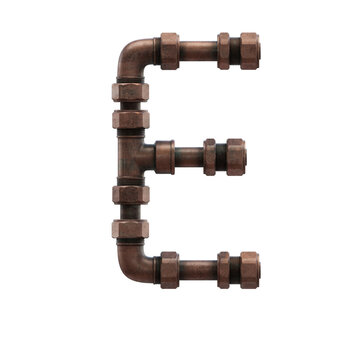 Copper Pipes 3D Alphabet or Lettering PNG Graphics