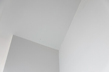 White interior. Minimalism style. Emty walls. Room corner. Angle space 