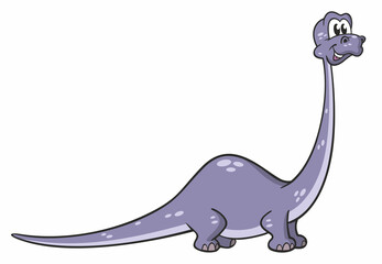 lustiger Dinosaurier Cartoon - Brontosaurus