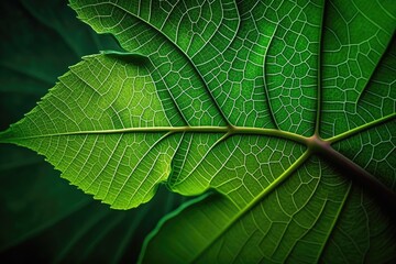 Fototapeta premium leaf texture in green. background texture of leaves. Generative AI