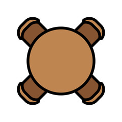 round table chair top view color icon vector illustration
