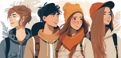 The photo captured the teens' playful and joyful spirits. Generative AI