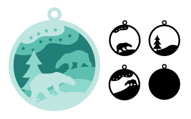 christmas balls with animal