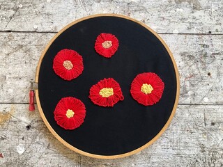 French knot embroidery