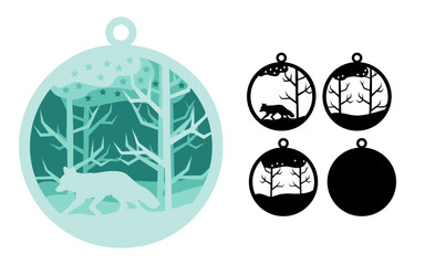 christmas balls with animal