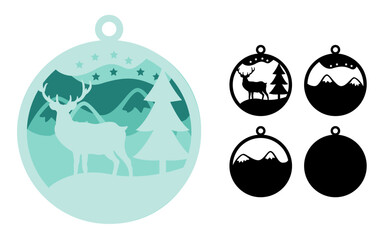 christmas balls with animal