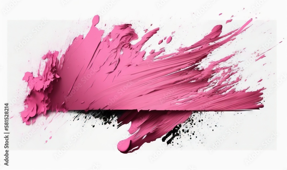 Aufkleber a pink paint splattered on a white background with a white rectangle in the middle of the image and 