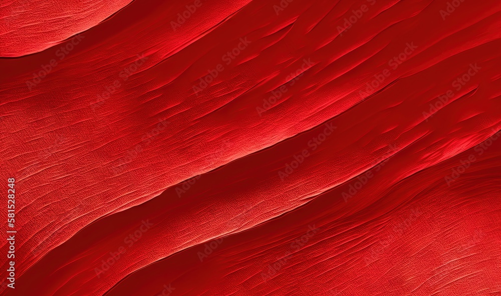 Poster a close up of a red wall with wavy lines on it's surface and a black phone in the middle of the phot