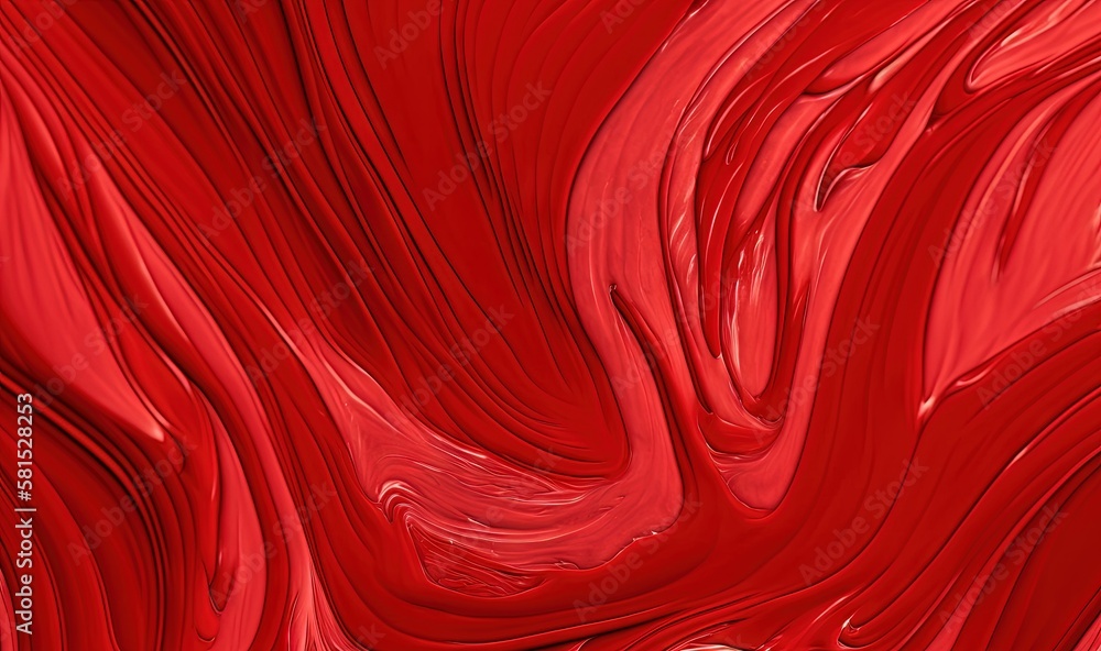 Poster  a close up of a red background with a wavy pattern on it's surface and a black background with a white border at the bottom of the image.  generative ai