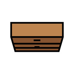 chest of drawers top view color icon vector illustration