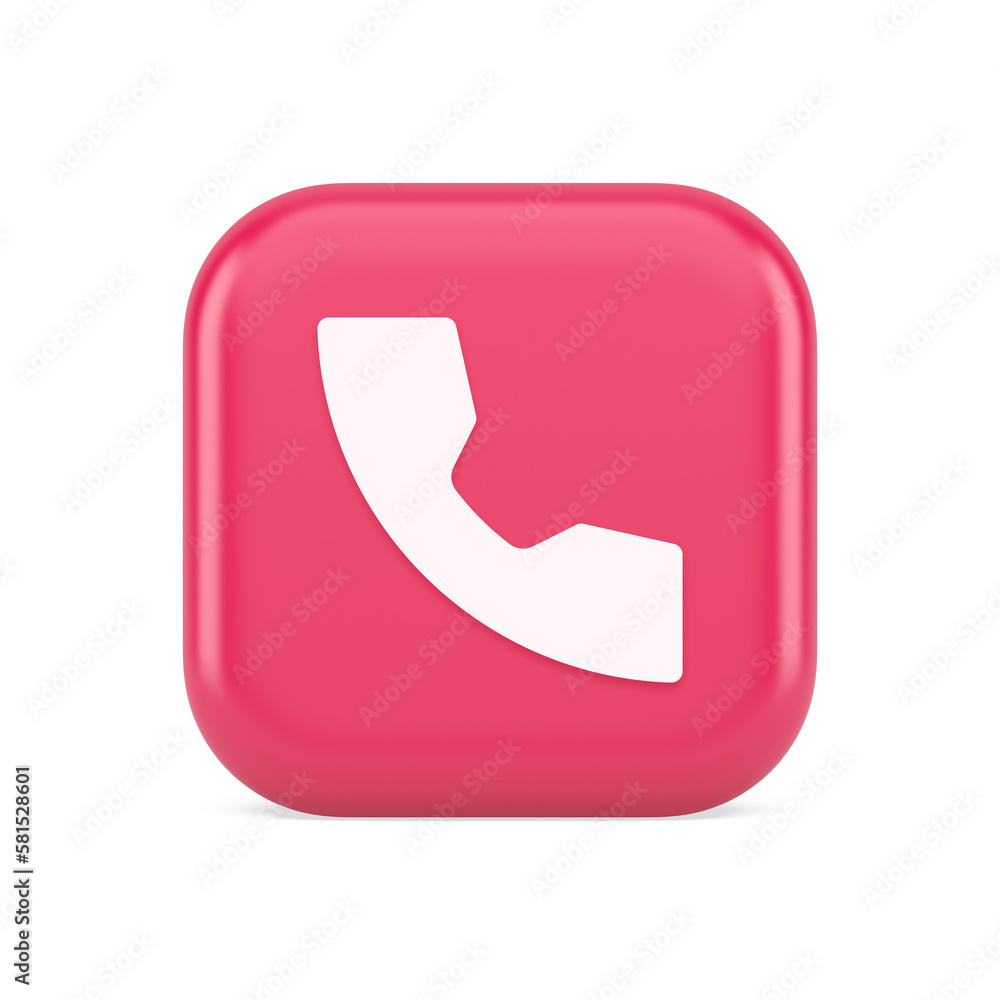 Poster phone call contact voice communication button web application design 3d realistic icon