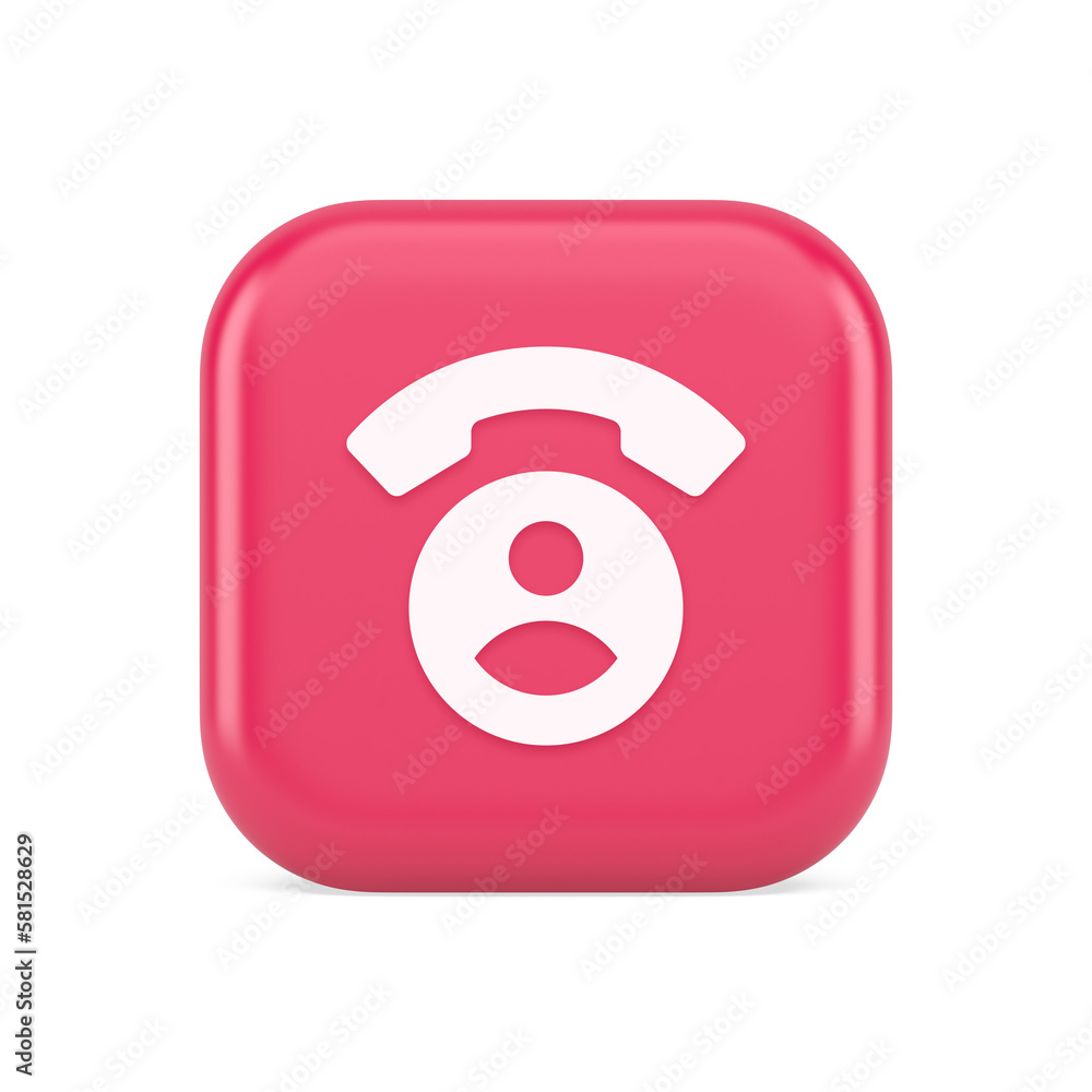 Aufkleber contact phone call voice communication button dialog assistance helpline consulting 3d icon