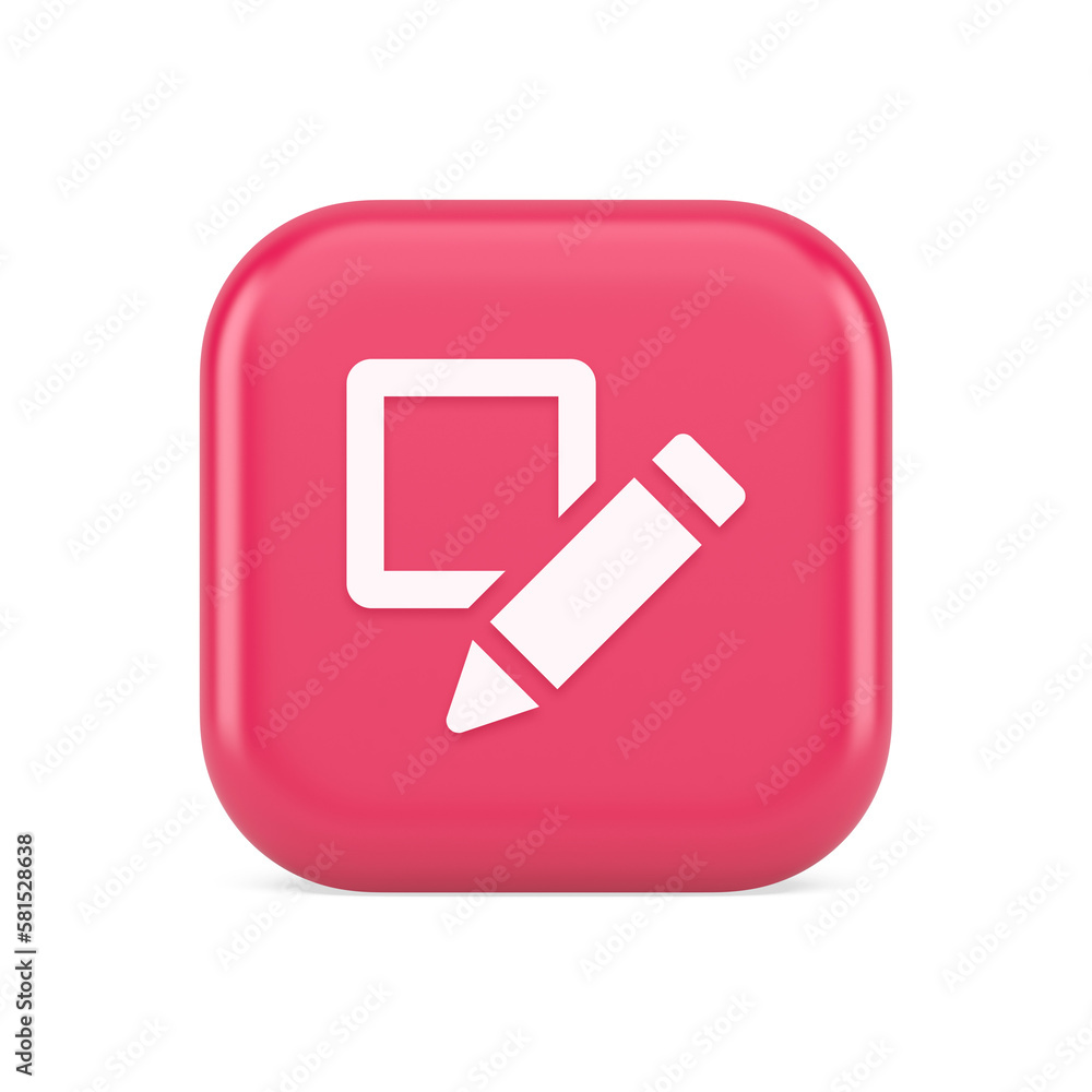 Poster voting cell with pencil button bulletin check choosing form 3d realistic icon
