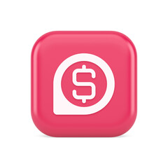 Bank money exchange map pin pointer button cash location dollar symbol web app design 3d icon