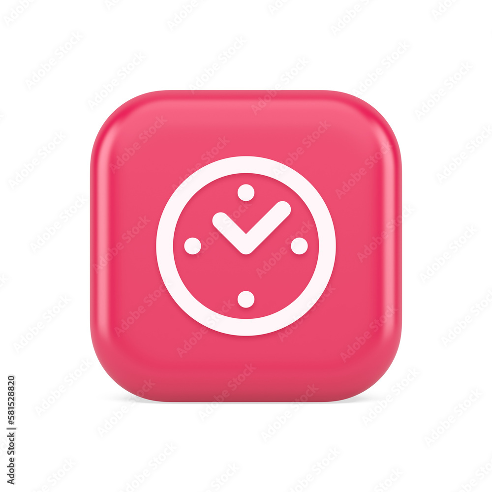 Poster alarm clock time countdown button deadline measurement 3d realistic icon