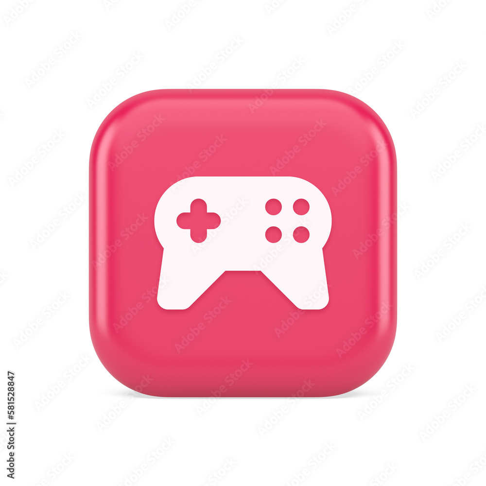 Poster gamepad controller virtual gaming connect button joystick joypad web app 3d realistic icon