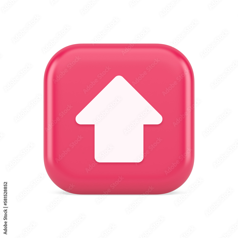 Poster arrow up button directional pointer cyberspace cursor 3d realistic icon