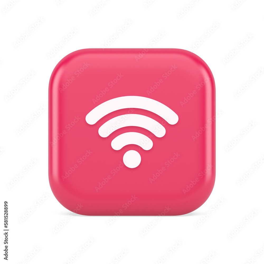 Poster wi fi internet connection button high speed wireless cyberspace digital network 3d icon