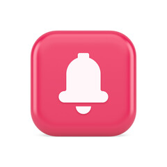 Handbell ring button cyberspace sound reminder service 3d realistic icon