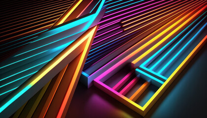 colorful neon art pattern illustration wallpaper Generative AI, Generativ, KI
