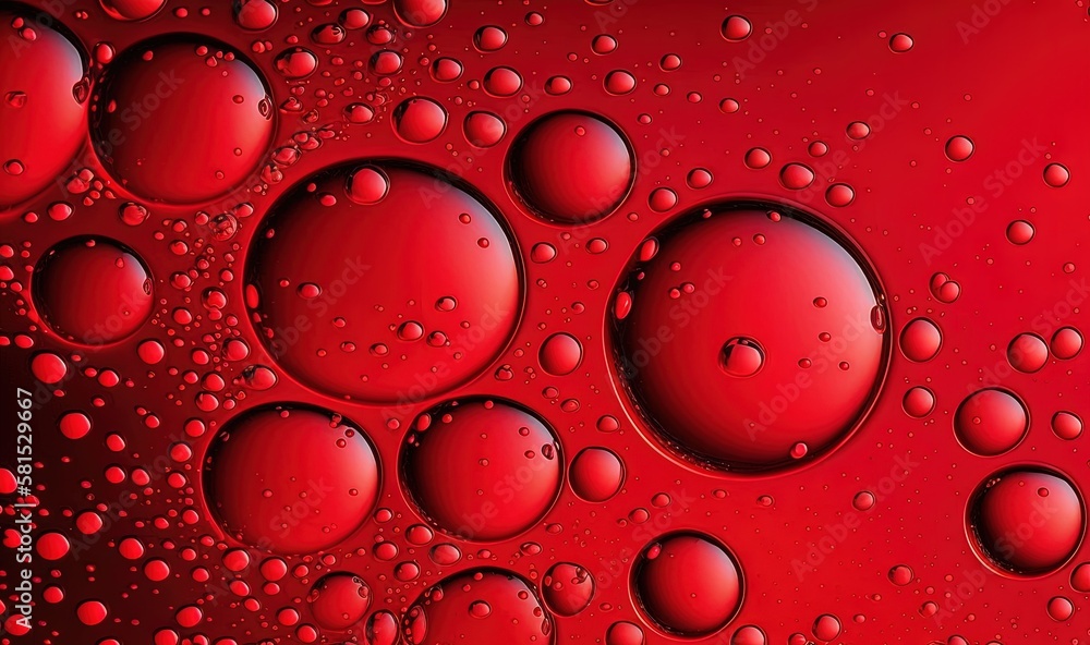 Poster  a red background with lots of water droplets on it and a red background with lots of water droplets on it and a red background with lots of water droplets.  generative ai