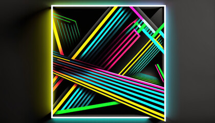 colorful neon art pattern illustration wallpaper Generative AI, Generativ, KI