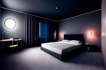 night room concept art illustrtion. Generative ai.