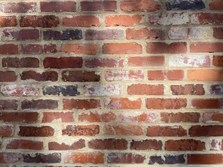 Old abandoned brick building red brick surface background